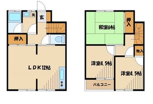 テラスハウスもえぎ野の物件間取画像